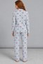 Night Blue Women's Cherry Patterned Gingham Pajama Set 4792 - 3