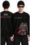Unisex Oversize Baki Hanma Demon Back Ense Printed Anime Themed Hoodless Sweatshirt