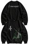 Unisex Oversize Ulquiorra Cifer Ense Printed Bleach Anime Themed Hoodless Sweatshirt