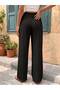 Black Tracksuit with Gold Wide-Leg Pants, Comfortable Fit - 2