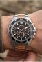 Sporty Stylish Men's Wristwatch |   45 mm Steel Band, Black Dial - 4