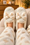 Cute Women's Plush Home Slippers with Bow, Silent Sole, Comfortable and Adorable Design - 2