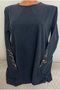 Er clothing winter cotton jersey blouse long sleeve crew neck embroidered lace - 3