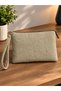 Faux Leather Hand Bag, Stylish Wrist Strap Zippered Portfolio Multi-Purpose Cosmetic Wallet and Hand Wrist Bag