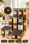 Square Food Storage Container with Label Gift Set of 24 6X(0.45 Liter, 0.55 Liter, 1.2 Liter, 1.75 Liter)