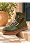 Genuine Leather Double Buckle Detailed Boots Model Name: Durga