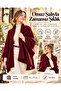 Burgundy Plain Knitwear Women's Shoulder Shawl Soft Textured Winter Shawl 70X175 cm 100% Acrylic - 4