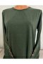 Er Clothing Winter Cotton Combed Cotton Blouse with Long Sleeves, Crew Neck, Embroidered Sleeves, Green - 5