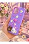 Compatible with iPhone 13/14 - Cute Silicone Phone Case with Embossed 3D Bow & Daisy Pattern - Camera Protected - 3