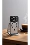 iPhone 18 Pro Compatible Case Matte Magsafe Camera Lens Protected Transparent Silicone Back Cover with Metal Camera Stand - 4