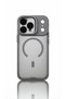 iPhone 18 Pro Compatible Case Matte Magsafe Camera Lens Protected Transparent Silicone Back Cover with Metal Camera Stand
