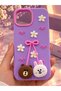 Compatible with iPhone 13/14 - Cute Silicone Phone Case with Embossed 3D Bow & Daisy Pattern - Camera Protected