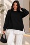 Women's Knitwear Sweater Oversize Drop Shoulder Lace Detailed Long Sleeve Crew Neck Ribbed Knitted Sweater - 2