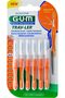 Trav-Ler Plaque Removal - Interdental Brush -Orange- Ergonomic Comfort Flexible Handle - Removes upto 25% more plaque - Wire is Coated - Anti Bacterial Protection Bristles - Use Gently - 6 pcs