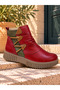 Genuine Leather Women's Boots with Decorative Details Model Name: Electra - 3