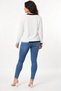 Women's V-Neck Knitwear Blouse with Line Detail on the Collar and Skirt - 3