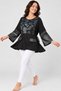 Women's Black Belted Leather Detailed Tunic - 5