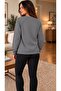 Women's Crew Neck Breastfeeding Sweatshirt - Long Sleeve Maternity Sweatshirt with Breastfeeding Feature - 5