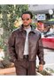 Retro Buttoned Faux Leather Jacket