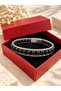 Onyx and Hematite Natural Stone Steel Men's Bracelet