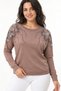 Women's Floral Stone Printed Knitwear Blouse