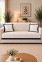 90X200 cm Minimal Ruffle Sofa Cover and 2 Pieces 40X40 cm Throw Pillow Covers Set