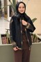Plush Coat with Python Pattern Detail - 2