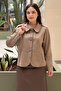 Short Suede Jacket with Beaded Pockets