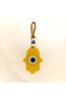 3 Pieces of Large Hand-Shaped Glass Ornaments – Glass Hamsa Hand Figure, Evil Eye Bead for Wall and Decoration, Glass Hand Charm - 3