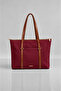Women's Burgundy Lined Hand and Shoulder Bag - 5