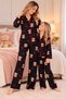 Mother Daughter Matching Long Sleeve Button up Suede Pajama Set (Sold Separately) - 2