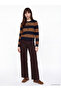 Esvab • Modern & Distinctive Zero Roba Collar Striped Women's Knitwear Cardigan - 2
