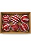 Mini Party Store Christmas Ornament in Box 8 cm Design Ball Red Series Pack of 6