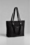 Women's Black Suede Lined Hand and Shoulder Bag
