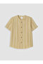 Rmz Gi̇yi̇m Farkiyla Striped Embroidered Stand Collar Boys' Shirt - 2