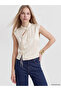 I Dik Roba Collar Decorated Buttoned Satin Blouse from Freezen Store