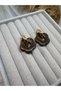 Flower Figured Dangle Silver Color Hoop Earrings Design Women's Earrings - 2