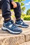 Children's Navy Blue Smart Lace-Up Thick Sole Outdoor Daily Sports Shoes