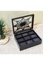 Wooden 9-Compartment Watch Box Decorative Glass Watch Accessory Storage Box Organizer - 4