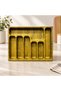 Wooden Patterned 7-Compartment Modular Cutlery Holder