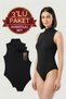 Women's Snap Fastener Half Turtleneck Sleeveless Premium Stretch Bodysuit - 3-Piece Advantage Package Vr.Kt.3.61.84.001