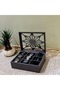 Wooden 9-Compartment Watch Box Decorative Glass Watch Accessory Storage Box Organizer - 2