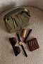 Women's Archel Suede Handbag Khaki Green - 4