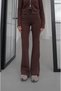 Brown Zipper Wide Collar Double Zipper Tracksuit Set - 5