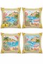 Lemon Coastline Patterned 4-Piece Throw Pillow Cover Set - 3