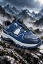 Children's Navy Blue Smart Lace-Up Thick Sole Outdoor Daily Sports Shoes - 2