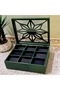 Wooden 9-Compartment Watch Box Decorative Glass Watch Accessory Storage Box Organizer - 5