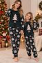 Mother Daughter Matching Christmas Pattern Long Sleeve Winter Fleece Pajamas Set