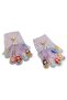 Girl's Princess Figured Tulle Lycra Knitted Gloves |   3-8 Years Old Warm Winter Gloves with 3D Baby Finger Tips - 3