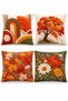 Autumn Printed Embroidery Look Floral Patterned 4-Piece Throw Pillow Cover Set - 3
